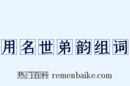 用名世弟韵组词是什么意思的图片